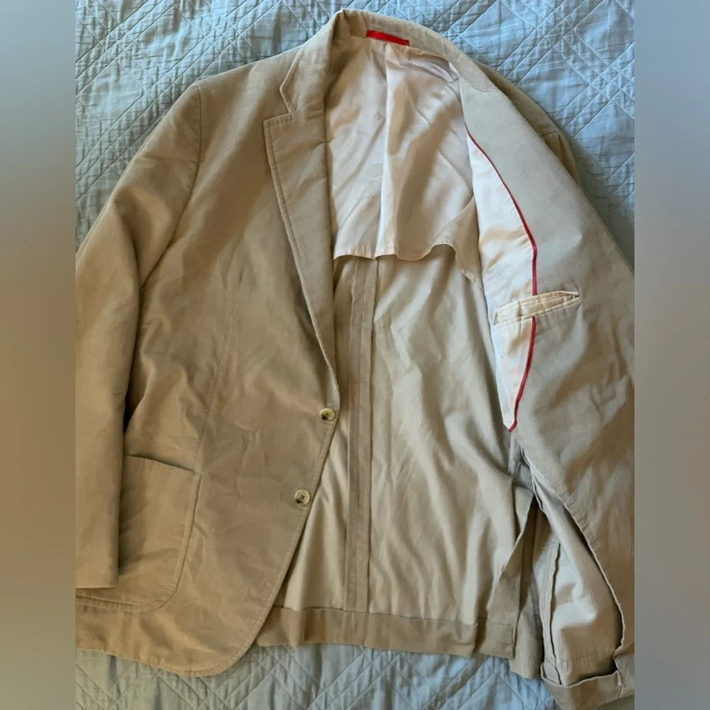ISAIA Made in Italy Aquacord Patch Pocket Deconstructed‎ Corduroy Jacket Size 48